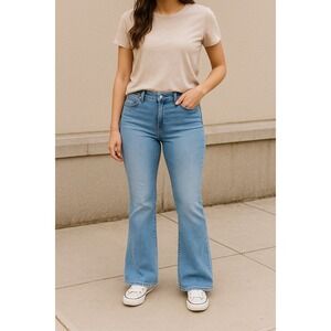 Judy Blue Jeans‎ Womens Denim Flare Leg Light Wash Designer USA Made